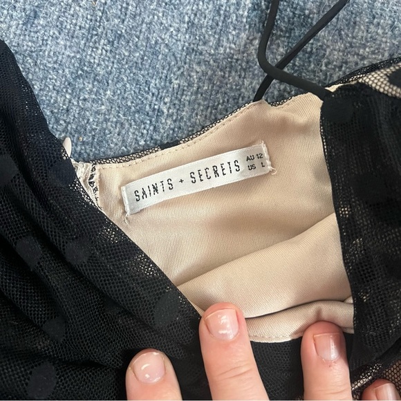 Saints + Secrets Bambi Ruched Polka Dot Mini Dress - Picture 6 of 9